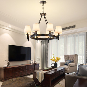 American Style Round Chandelier Multi Head E26 LED <b>Light</b> Source For Living Room Bedroom <b>Dining</b> Room Home Lighting Fixture - Product Image 2