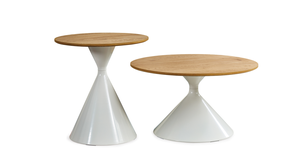 Đồ nội thất phòng khách hiện đại 70x40cm Bàn cà phê và bảng kết thúc với Đầu Gỗ và chân sắt trắng Kích thước 50x55cm - Product Image 3