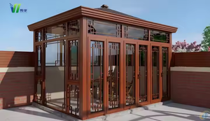 Premium Personalizado Outdoor Veranda Alumínio De Alta Qualidade De Vidro Temperado Marquise Moderno Casas De Vidro Exteriores Hotel Decorações - Product Image 2