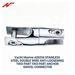 Connecteur pivotant d'ancre en acier inoxydable AISI316 à double câble anti-desserrage en deux parties pour yachts marins - Product Image 4