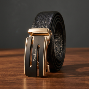 Ceinture pour homme en cuir de vachette véritable, faite à la main, de haute qualité, style vintage, avec boucle automatique en alliage, durable et imperméable, largeur 3,6 cm, vente en gros - Product Image 3