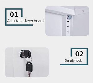 Nhà Văn phòng kim loại nhỏ gọn 4 cửa tủ có thể khóa với kệ, tiết kiệm không gian cho nhà văn phòng máy trạm lưu trữ - Product Image 3