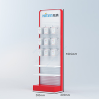 Tienda minorista, gancho de Metal para tablero de clavijas, productos de Metal para colgar, estantes de soporte con luces LED, estante de exhibición independiente