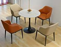 Chaise de salle à manger moderne en flanelle à structure métallique avec siège en MDF confortable pour bureau à domicile et banquet d'hôtel pour le salon