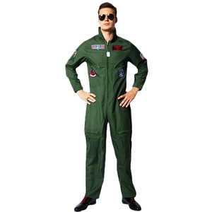 Movie Cosplay American Airforce Uniform Halloween <strong>Costumes</strong> for <strong>Men</strong> Adult <strong>Army</strong> Green Pilot Jumpsuit - Product Image 1