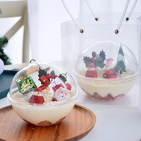 Boîte pliante en plastique PET transparente jetable de haute qualité pour décoration de Noël, emballage de bonbons, contenant à gâteaux, gaufrage