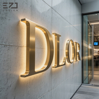 Enseignes Commerciales Personnalisées EZD pour Réception, Enseignes LED 3D Rétroéclairées, Panneau de Façade de Magasin Personnalisable, Lettres Boîtier en Métal avec Logo