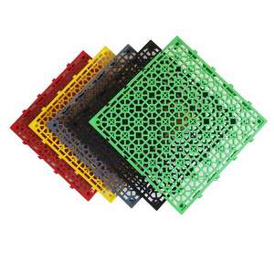 Baldosa Modular rígida antideslizante para lavado de coches, drenaje de plástico PP PVC entrelazado para suelo de garaje, para estacionamiento de coches - Product Image 1