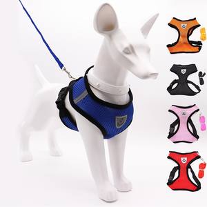 Nyaman badan sabuk jaring lembut reflektif antilembap rompi dada anjing peliharaan <span class=keywords><strong>Harness</strong></span> kalung rompi Set untuk anjing kucing hewan peliharaan - Product Image 1