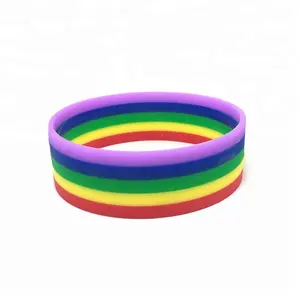 2024 Rainbow color Souvenirs bracelets high quality silicone bracelets custom silicone wristband