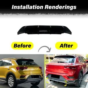 Pour Volkswagen T-Roc Standard 2018 2019 2020 2021 2022, Spoiler inférieur de pare-chocs arrière, Décoration de carrosserie, Kit carrosserie - Product Image 2