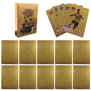 55 pièces/boîte PVC nouvelle Collection Rare joueurs de Football All-Star nouvelle <span class=keywords><strong>carte</strong></span> Star de Football coupe de Football or argent noir cartes colorées - Product Image 1