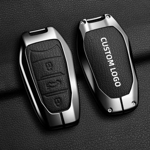 Étui de protection pour clé de voiture en alliage de zinc et cuir pour Citroën C5 X C5 <span class=keywords><strong>AIRCROSS</strong></span> <span class=keywords><strong>C3</strong></span>-XR C4 C5 C6, <span class=keywords><strong>accessoires</strong></span> de protection pour clé de voiture - Product Image 2