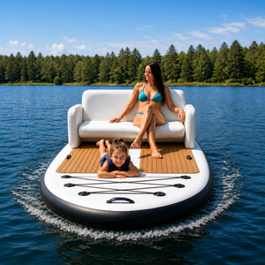 Bateau gonflable à double coque motorisé avec planche de SUP, pont flottant à voile pour 2 personnes - Product Image 5