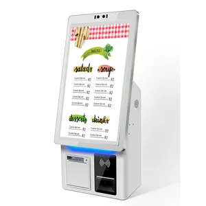 Self Ordering System 21.5 Inch Terminal Kiosk With Built-in 80mm Thermal Printer And Scanner