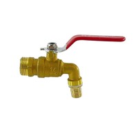 Robinet d'eau chaude haute température tout en cuivre épaissi 4/6 pouces, vanne de vidange à ouverture rapide, interrupteur de bec d'eau, design moderne et minimaliste