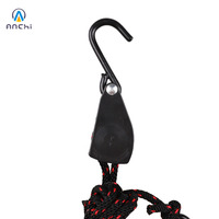 Sangles d'arrimage à cliquet en acier tressé solide de 6 mm, 1/4 pouce, 8 pieds, avec crochet en S, revêtement PP, noir et rouge, lot en vrac pour bateaux et benne de camion