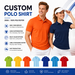 Logo personnalisé tricoté pour chemise homme 200G 100% polyester séchage rapide respirant service ODM OEM couleur unie manches courtes vêtements décontractés - Product Image 1