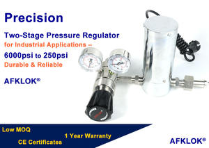 Régulateurs à haut débit et à haute pression à deux étages SS316L 1/4 NPT Entrée 6000/4500PSI Régulateur d'oxygène <span class=keywords><strong>CO2</strong></span> Azote pour laboratoire médical - Product Image 4