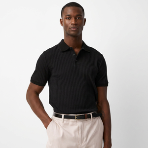 Polo para Hombre con Logotipo Personalizado, Tejido de Punto Acanalado de Alta Calidad, Mangas Cortas, Nuevo Estilo Moderno Bordado - Product Image 1