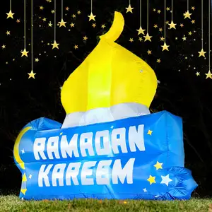 Наружные украшения, надувные Рамадан, исламские украшения, баннер со светодиодными лампами