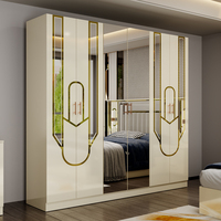 Ensemble de chambre à coucher complet de luxe moderne turc, lit double king size en bois, rangement à domicile, ensemble de meubles de chambre à coucher en bois massif