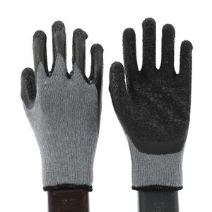 Gants de travail en coton gris tricoté 10 jauges CITICITY avec paume enduite de latex noir froissé et grip plat en latex pour la construction - Product Image 1
