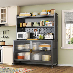 Aparador de Metal de Lujo, Mueble de Cocina Moderno con Almacenamiento y Asas, Fácil de Montar - Product Image 1