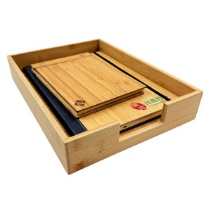 Bandeja de bambú para documentos para estudiantes, uso en oficina, con compartimento de almacenamiento, organizador de escritorio para papeles, libros, hogar y empresa - Product Image 2