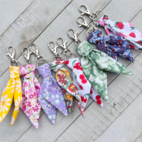 Porte-clés foulard imprimé léopard floral, accessoire de sac pour femme, pour sac à main, sac à dos et décoration de voiture