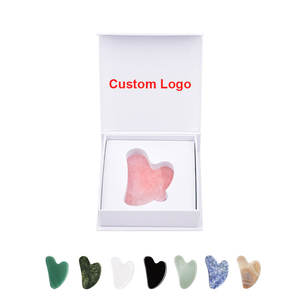 Natürliche <span class=keywords><strong>Jade</strong></span> Guasha Stein Rosenquarz Herzform Gua Sha <span class=keywords><strong>Massage</strong></span> werkzeug für Gesichts fabrik Großhandel - Product Image 2