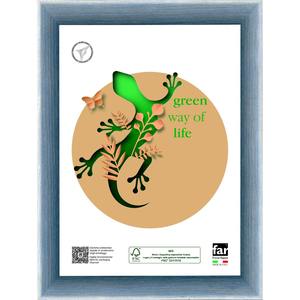 Cornice Fotografica Verticale AZUMA Moderna con Stampa Digitale a Colori, in Legno e Crylex Blu 30x40cm, Made in Italy - Product Image 1