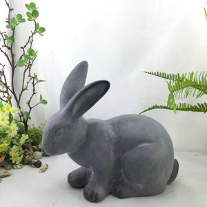 منحوتة أرنب عتيقة كلاسيكية حديثة أنيقة من الألومنيوم مزخرفة شخصية أنيقة مادة راتنج فريدة من نوعها - Product Image 3