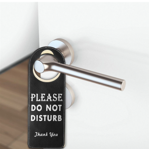 Hot Sale PU Leather Hotel <strong>Door</strong> Hanger Sign Dual-Sided Doorplate Tag Please Do Not Disturb <strong>Door</strong> <strong>Knob</strong> Hanger for Home Office Hotel - Product Image 3