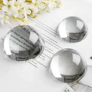 Factory Wholesale Round Polished Soild Crystal Hemispherical Handmade Glass Half Ball Paperweight