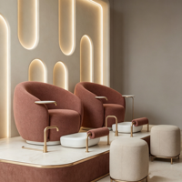 Fauteuil de pédicure en velours haut de gamme, station de pédicure complète sans tuyauterie, mobilier pour salon
