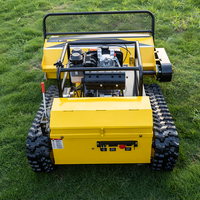 Tondeuse robot à chenilles tout-terrain autopropulsée à essence avec télécommande et nouveau design pour l'agriculture et le jardin