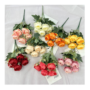 Fleurs <span class=keywords><strong>artificielles</strong></span> <span class=keywords><strong>de</strong></span> pivoine à 5 têtes, plantes et fleurs <span class=keywords><strong>artificielles</strong></span> en soie, pivoines bon marché - Product Image 1