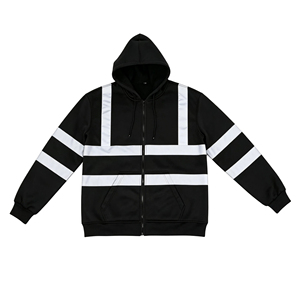 Sudaderas de Seguridad Transpirables de Malla ANSI Clase 3 Negras de Alta Visibilidad con Cremallera Completa y Cinta Reflectante para Almacenes y Logística, con Logotipo Personalizado OEM - Product Image 1