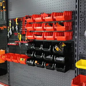 46-teilige Kunststoff-Wand-Aufbewahrung behälter Werkzeug kästen und Schränke für die Werkstatt Garage Werkzeugs chrank Kategorie