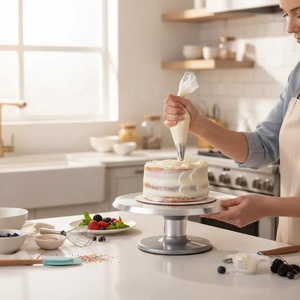 ฐานวางเค้กหมุนได้แบบมืออาชีพ <span class=keywords><strong>ทำ</strong></span>จากอลูมิเนียมอัลลอยด์ทั้งชิ้น ทนทาน ไม่ลื่น - Product Image 4