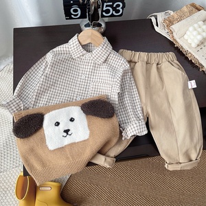 Versión niños elegante Casual primavera traje conjunto nuevo niño bebé tres piezas <span class=keywords><strong>chaleco</strong></span> Casual <span class=keywords><strong>para</strong></span> primavera otoño niños trajes 3 piezas - Product Image 4