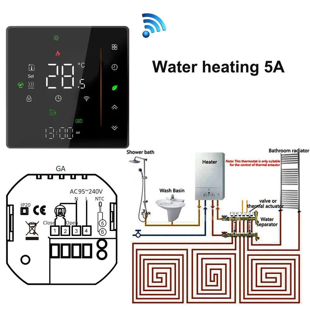 Chauffe-eau 5A - WIFI Noir