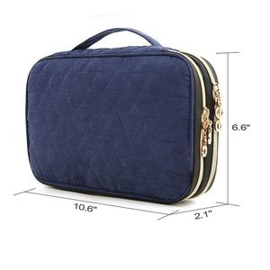 Boîte de rangement pour bijoux de voyage à double couche, certifiée BSCI, pour boucles d'oreilles, colliers, bagues et bracelets. - Product Image 1