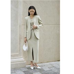 Falda Midi Elegante de Cintura Alta con Abertura Frontal de Vietnam, KV27, Elegante / Estilo Ejecutivo / Vintage, Falda Maxi Estándar Minimalista - Product Image 5