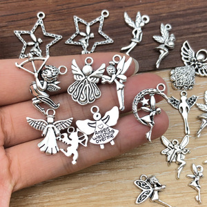 จี้รูปดาวเทวดา โลหะผสมเงินโบราณ อุปกรณ์ทำเครื่องประดับ DIY สำหรับงานประดิษฐ์ - Product Image 3
