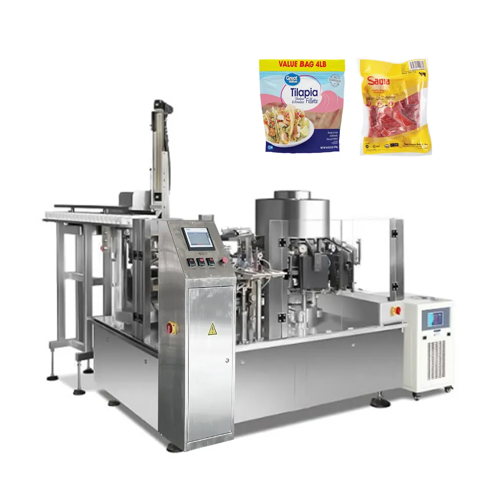 Machine à emballer sous vide automatique, lot de, sachet rotatif, pour le remplissage de frites et de viande