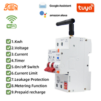 TUYA4PWIFI pengukur energi pintar, Kwh meteran monitor rambut pangkas pencukur dengan pelindung kebocoran 63A Mini 220V Tuya App