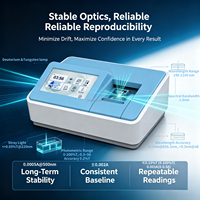 Espectrofotómetro UV Vis de Doble Haz IKEME 190-1100nm con Pantalla Táctil para Análisis Farmacéutico, Control de Calidad, Agua, Alimentos y Laboratorio