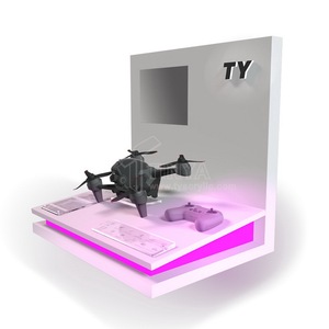 Support d'affichage de drone en acrylique LED personnalisé avec emplacement pour logo de marque, zone d'affichage de produits, stand d'exposition, exposition d'avions télécommandés - Product Image 2